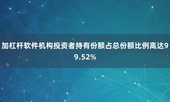 加杠杆软件机构投资者持有份额占总份额比例高达99.52%